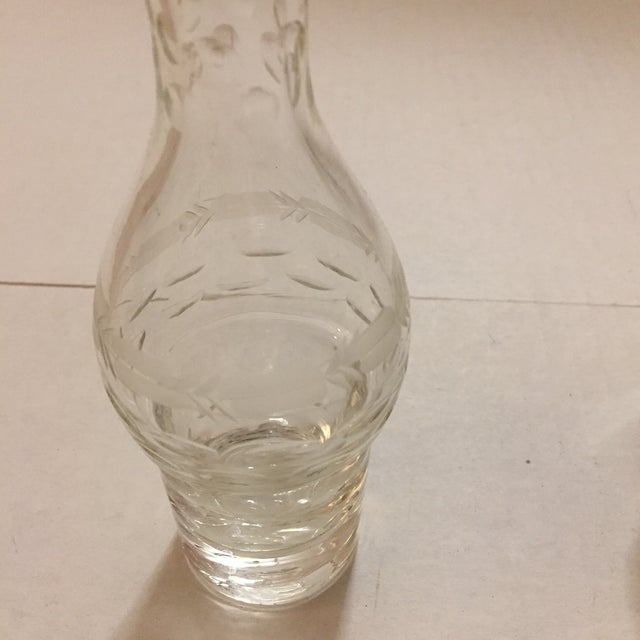 Antique Metal and Glass Cruet Salt Pepper Oil Vinegar Pieces and Holder