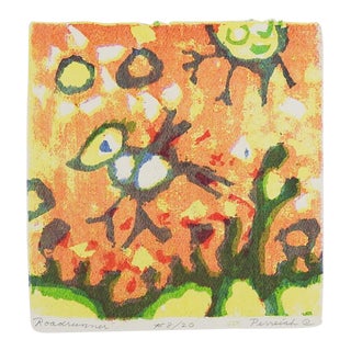 Mid 20th Century Modernist Bird Serigraph For Sale