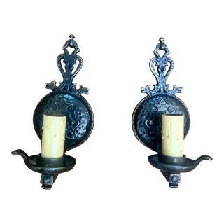 1990s Rejuvenation Metal Sconces - A Pair For Sale