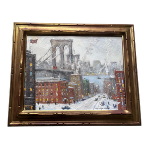 Christopher Willett, "Brooklyn Bridge", Oil on Masonite