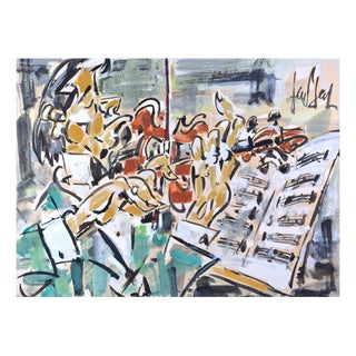 The Violinist, 1970, Gouache For Sale