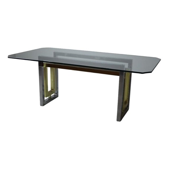 Dining Table in Chrome and Brass by Zevi, 1970s For Sale - Image 15 of 15