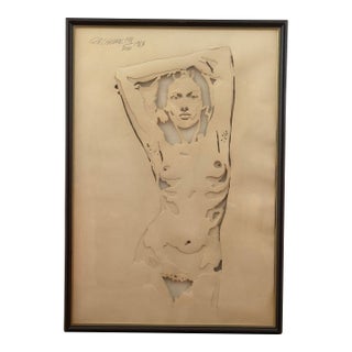 1980s Demetri Gassoumis Signed Cut Paper Figure Wall Sculpture For Sale