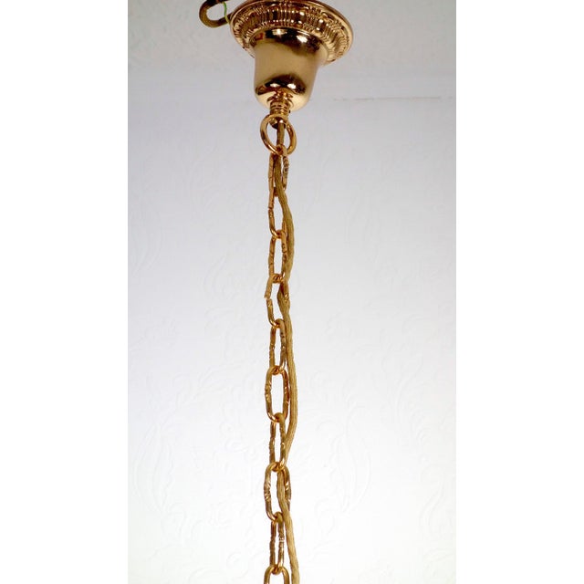 Mid-Century Modern Brass and Lead Crystal Chandelier from Schröder & Co., 1970s For Sale - Image 3 of 12