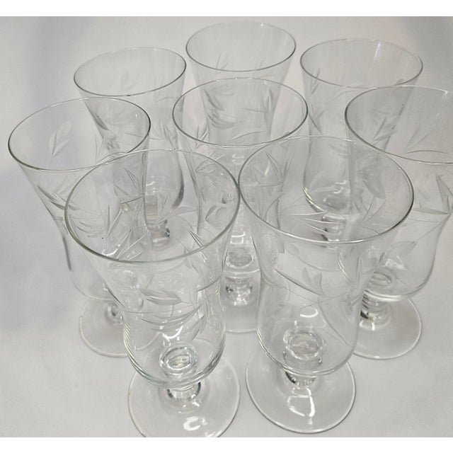 Handcut Vintage Romanian Parfait Glasses- Set of Eight For Sale - Image 11 of 14