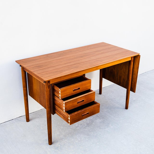H. Sigh & Sons 1960s Arne Vodder Danish Modern Expandable Teak Writing Desk For Sale - Image 4 of 18
