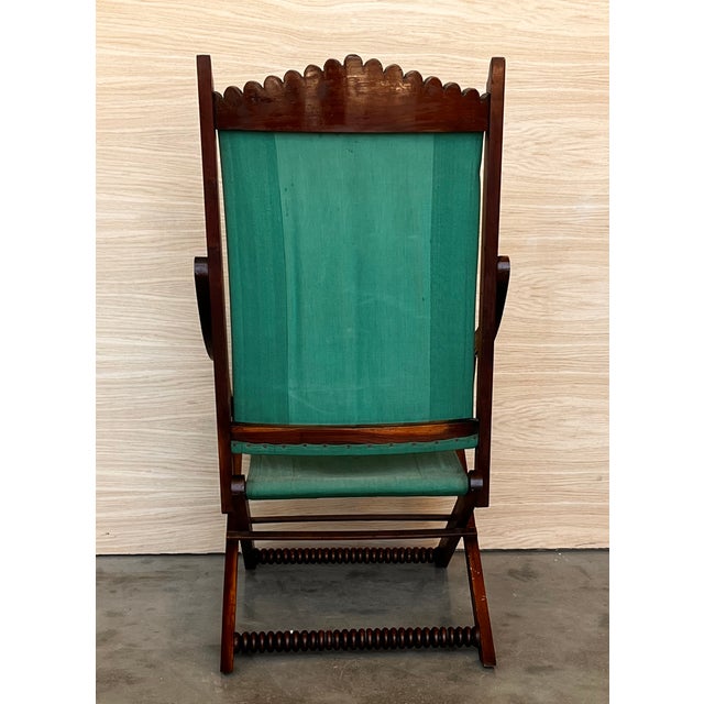 Green Pair of Old Hickory Style Wooden Low Armchairs For Sale - Image 8 of 12
