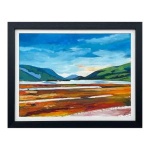 Colourful Abstract Landscape Painting of Scottish Highlands - Unique Original Art by Contemporary British Artist, 2021