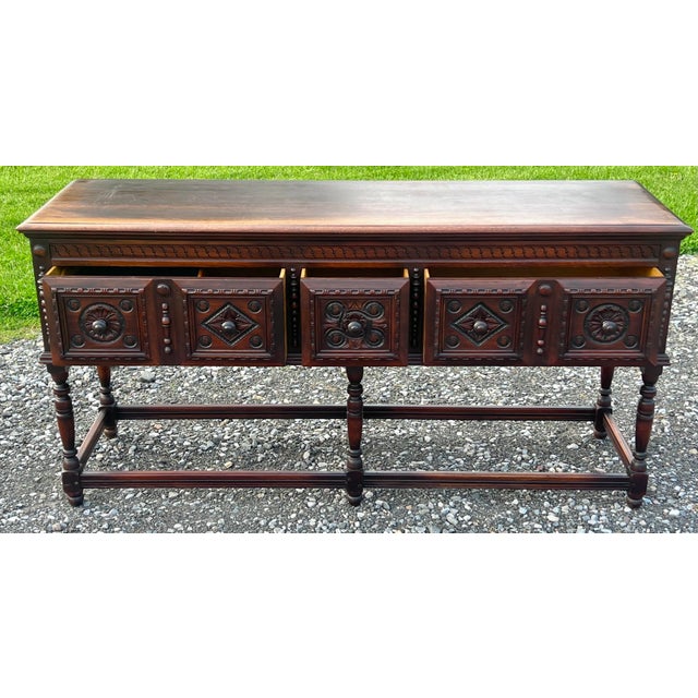 Kittinger Furniture Hand Carved Jacobean Style Sideboard Chairish