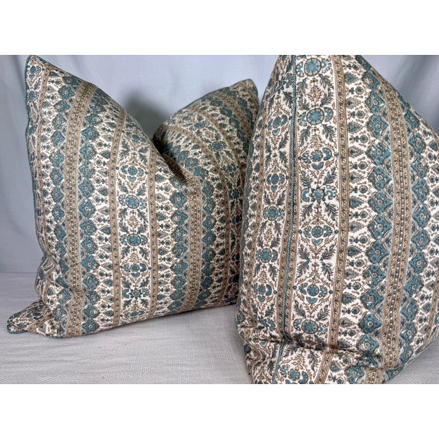 Jasper "Jammu" in Hemp 22" Pillows-a Pair For Sale - Image 4 of 4
