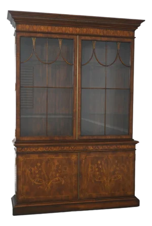Theodore Alexander Inlaid Mahogany Large China Cabinet