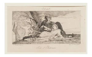 Soir D'Automne Etching by A. Salmon, 19th Century