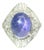 10.75 Carat Blue Star Sapphire Diamond Platinum Double Halo Ring, Size 6.5 For Sale