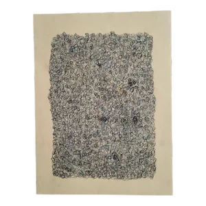 Contemporary Abstract Pencil Drawing on Paper. Signed