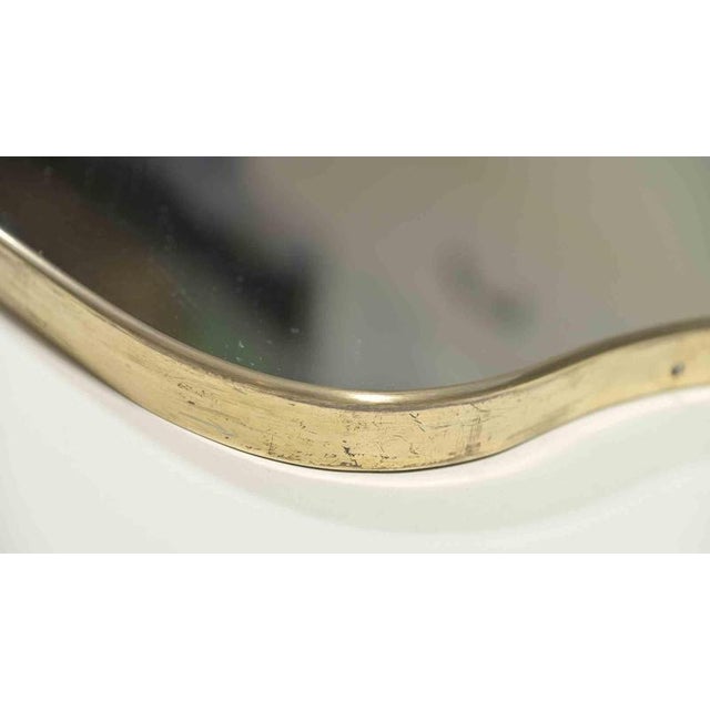 Mid-Century Modern Mid-Century Brass Wall Mirror, Italy, 1950s For Sale - Image 3 of 5