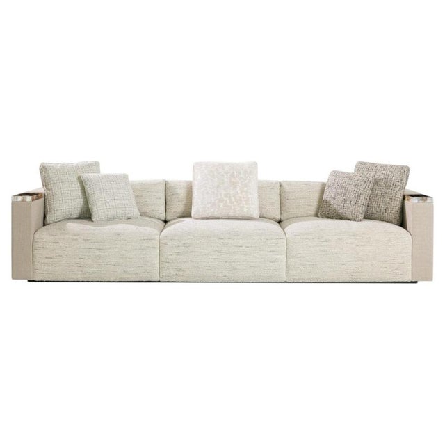 Cream Egon Three-Seater Sofa in Lamberto and Avion Fabrics by Arcahorn For Sale - Image 8 of 8