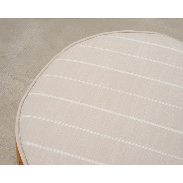 Wood Mid-Century 7 Strand Paul Frankl Style Stacked Rattan Ottoman For Sale - Image 7 of 18