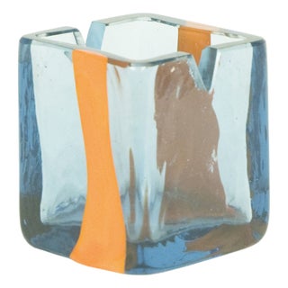 Blue and Orange Murano Glass Ashtray by Ludovico Diaz de Santillana for Pierre Cardin, 1960s For Sale