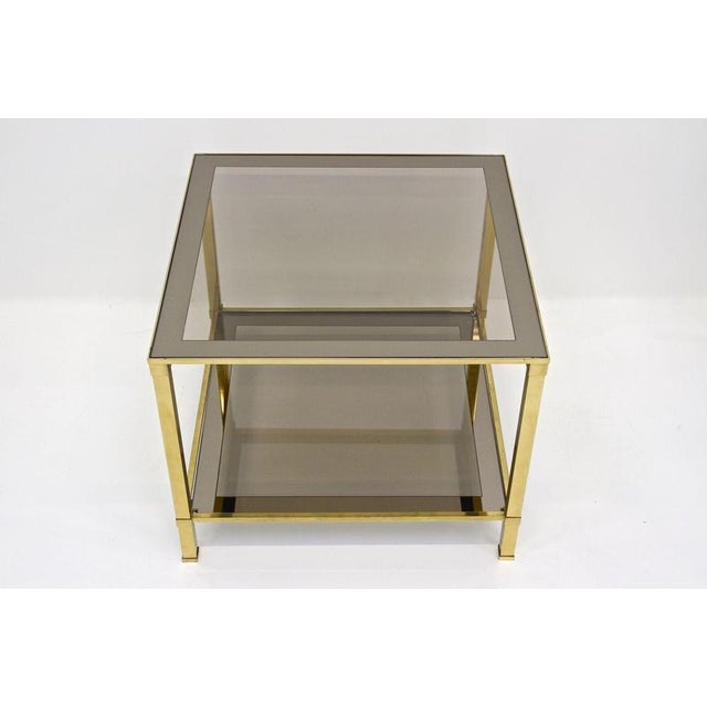 Late Mid-Century Regency Brass Side Table in Smoked Glass, Italy, 1970 For Sale - Image 12 of 18