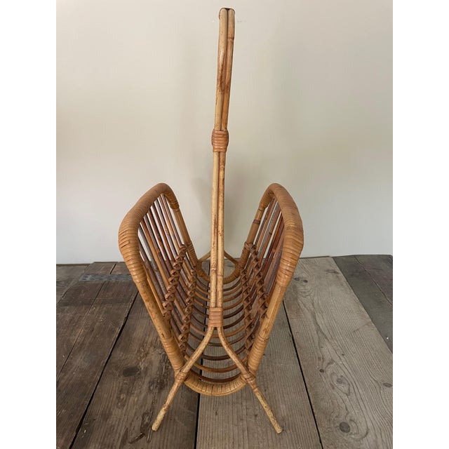 Bamboo Newspaper Holder, 1960s For Sale - Image 4 of 8