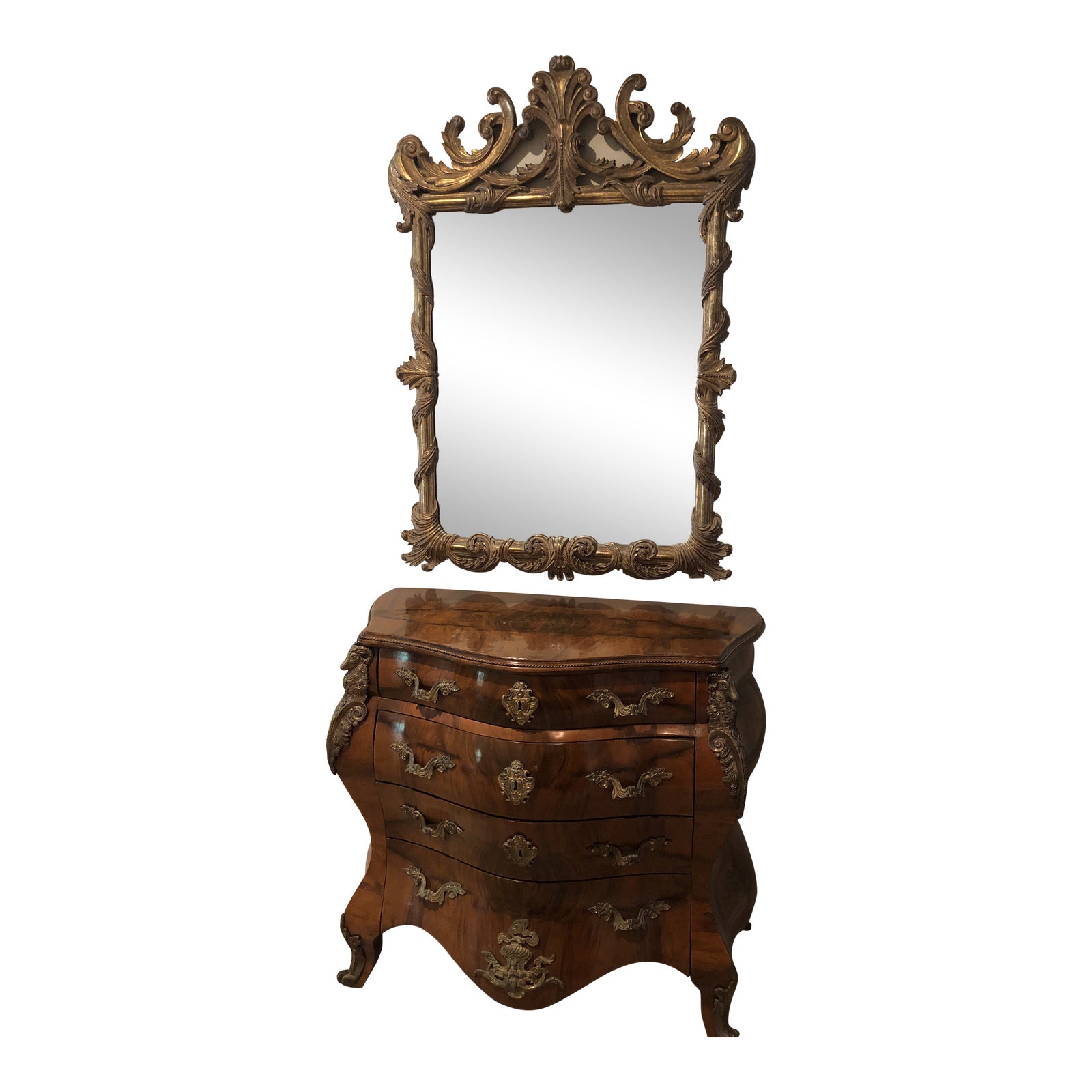 Antique Burl Wood Bombay Chest With John Richard Mirror Chairish