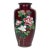 A Large Japanese Red Ground Enamel Vase With Roses For Sale