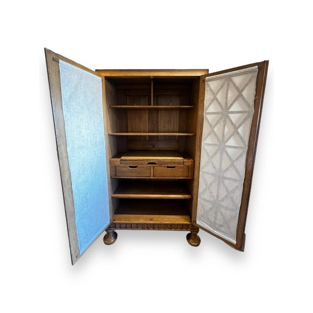 Brown Art Deco Style Armoire For Sale - Image 8 of 12