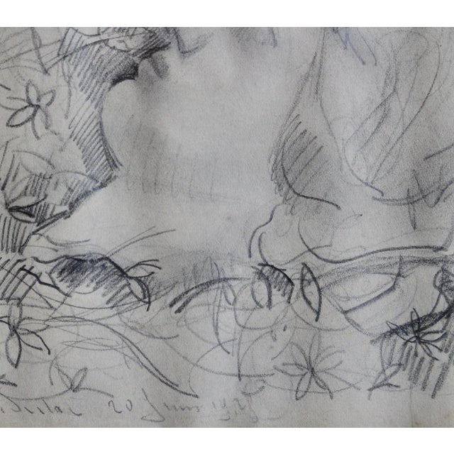 1920s Guillaume Dulac, Portrait of a Slumbering Young Woman, 1929, Pencil on Paper For Sale - Image 5 of 11