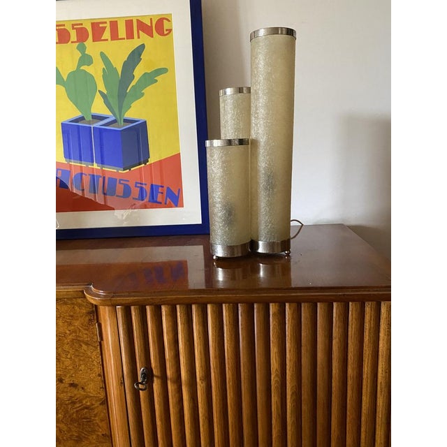 Hollywood regency fiberglass and brass table lamp Italy 1970s Brass, fibreglass H 48 x 20 cm diam. Conditions: excellent...