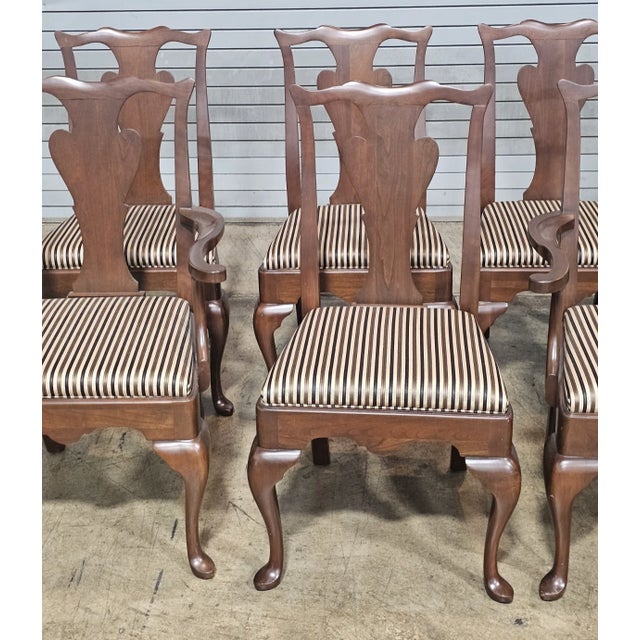 Statton Furniture Late 20th Century Set of 6 Statton Chippendale Solid Cherry Dining Chairs Old Towne Maryland Made For Sale - Image 4 of 11