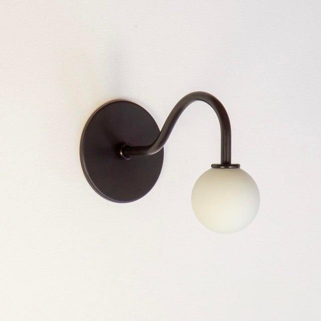 Pin Up Sconce, Modern, 3 Inches Glass Globes, by Research.Lighting, Facing Up, Modern, Minimal For Sale - Image 11 of 12