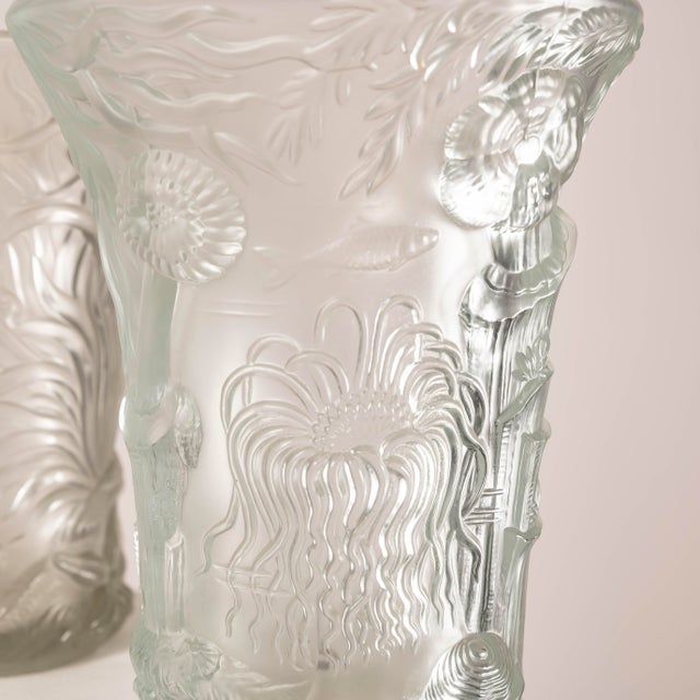 Glass Marine Life Vases attributed to Josef Inwald for Barolac, 1960s, Set of 2 For Sale - Image 9 of 16