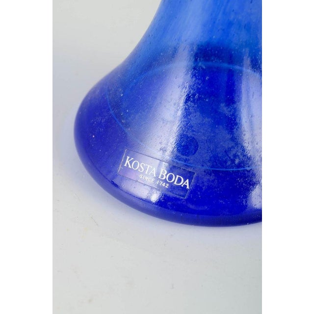 Blue Art Glass Wine Glass by Kjell Engman for Kosta Boda, 1980s For Sale - Image 4 of 6