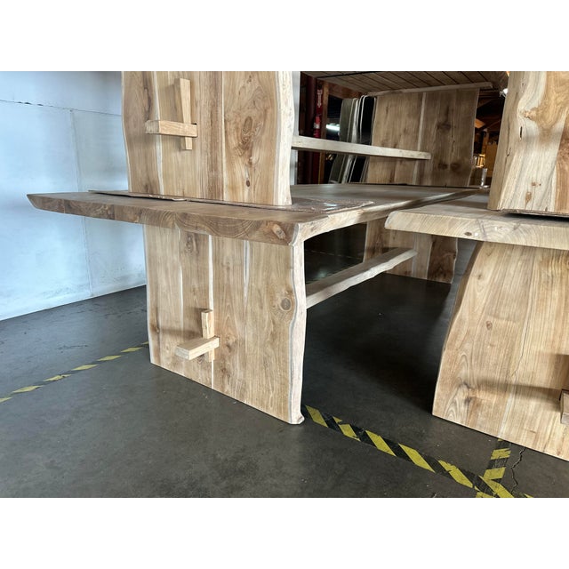 2020s Live Edge Teak Wood Dining Table For Sale - Image 5 of 6