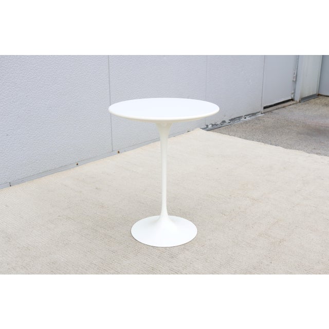 Mid-Century Modern Eero Saarinen for Knoll 16" Round White Tulip Side Table For Sale - Image 11 of 18