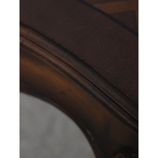 Wood 1970s Pair French Louis XV Walnut Parquet Top Lamp Tables For Sale - Image 7 of 15