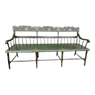 19th Century Paint Decorated Settee From Pennsylvania For Sale