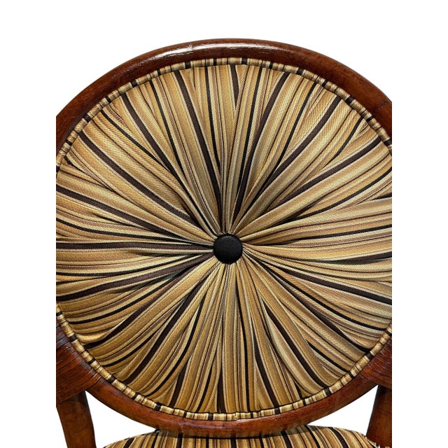 2010s Jessica Charles Furniture Pleated Back Rattan Chair For Sale - Image 5 of 12