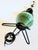 1950s Mid-Century Modern Atomic Wrought Iron Hairpin Tripod Green Teal Ceramic Table Lamps - Pair For Sale - Image 4 of 6