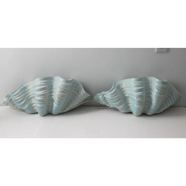 Wonderful pair of crafted 1950's wall pockets - these were sold as molds which adult crafters would learn how to glaze the...