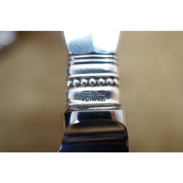 Silver Antique Danish Georg Jensen Acanthus Dronning Sterling Silver Knives 6.5" - 9pcs For Sale - Image 8 of 10