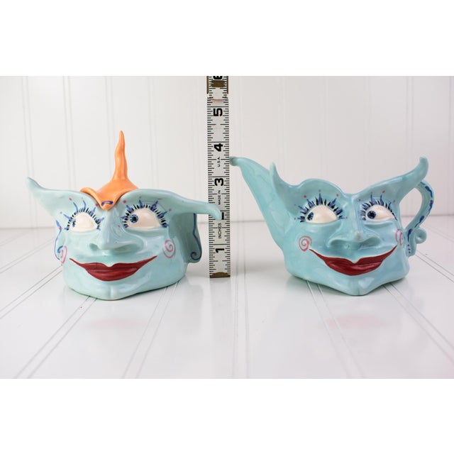 Original 1996 Signed Mark Switzer Studio Ceramics Sugar & Creamer Set For Sale - Image 16 of 17