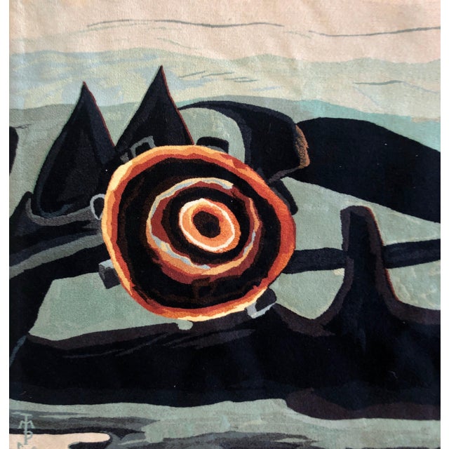 Early 20th Century (after) Arthur Dove, Handmade Wool Tapestry Abstract American Modernist Arthur Dove Aubusson Style For Sale - Image 4 of 12