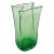 2009 Blenko Antique Green Paper Bag Blown Art Crackle Glass Vase Mid-Century Modern Style For Sale