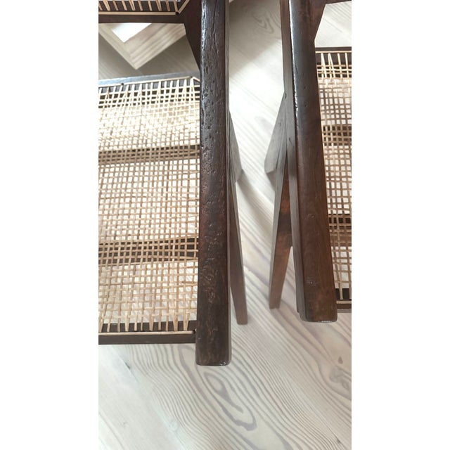 Brown Vintage Armchairs by Pierre Jeanneret, 1956, Set of 2 For Sale - Image 8 of 18