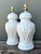Vintage Glazed Ceramic Bamboo Lamps - A Pair For Sale - Image 10 of 12