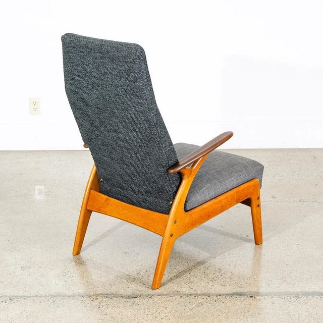 Mid-Century Modern Mid Century Danish Modern Lounge Chair Recliner Christian Sorensen Teak Oak MCM For Sale - Image 3 of 12