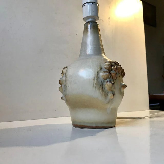 Brown Ceramic Table Lamp with Spikes by Einar Johansen for Søholm, 1960s For Sale - Image 8 of 11