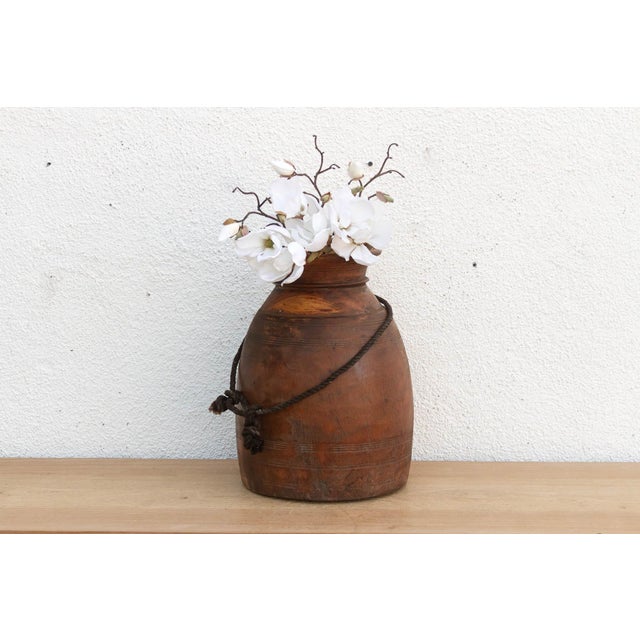 Wood Large Antique Wooden Milk Pot For Sale - Image 7 of 7