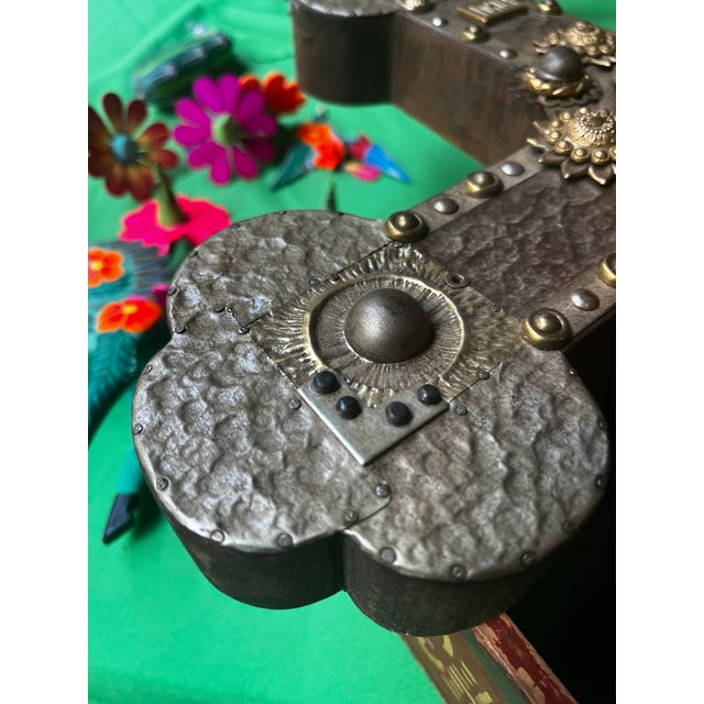Up for consideration is a vintage stunning oversized brass and other metal cross. A beautiful piece for any interior...